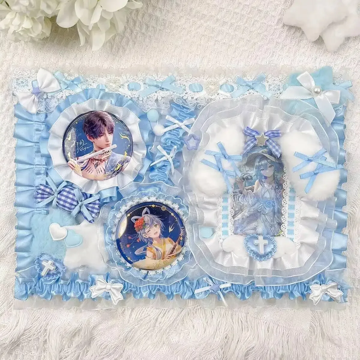 accessoires pour sac ita : porte-cartes et porte-badges anime, organisateur de broches et épingles en ruban et dentelle, insert décoratif pour sac ita, présentoir et rangement pour badges