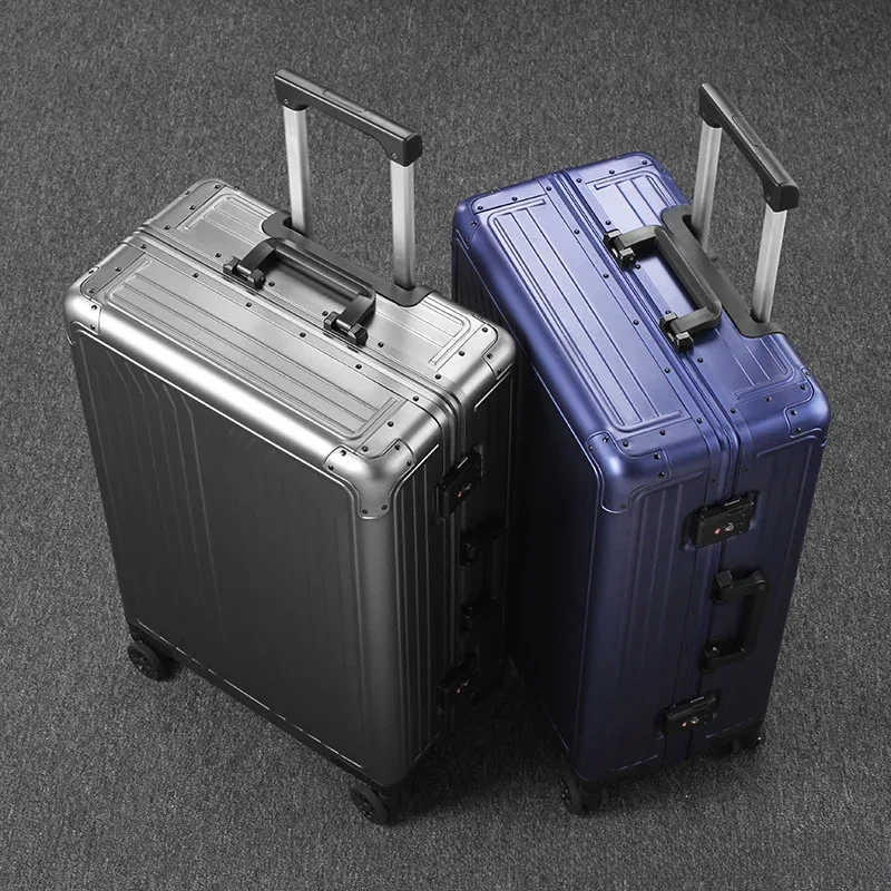 valise de voyage tout aluminium 2026 sur roulettes avec serrure à combinaison, bagage à roulettes pour homme, grande taille, bagage à main