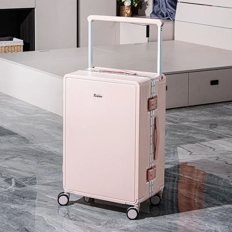klqdzms valise à fermeture éclair pour femme, valise à roulettes avec cadre en aluminium pour homme, bagages de voyage de grande capacité de 20, 24, 26 et 28 pouces