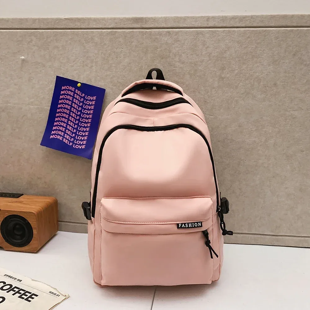 sac à dos d'étudiant de grande capacité, couleur unie, simple, noir, pour collégiens et lycéens, sac à dos de voyage