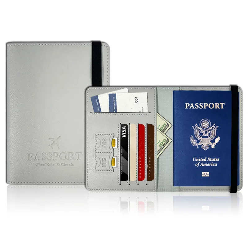 portefeuille de voyage en cuir multifonctionnel pour passeport, accessoires de protection, porte-documents de voyage pour femmes/hommes