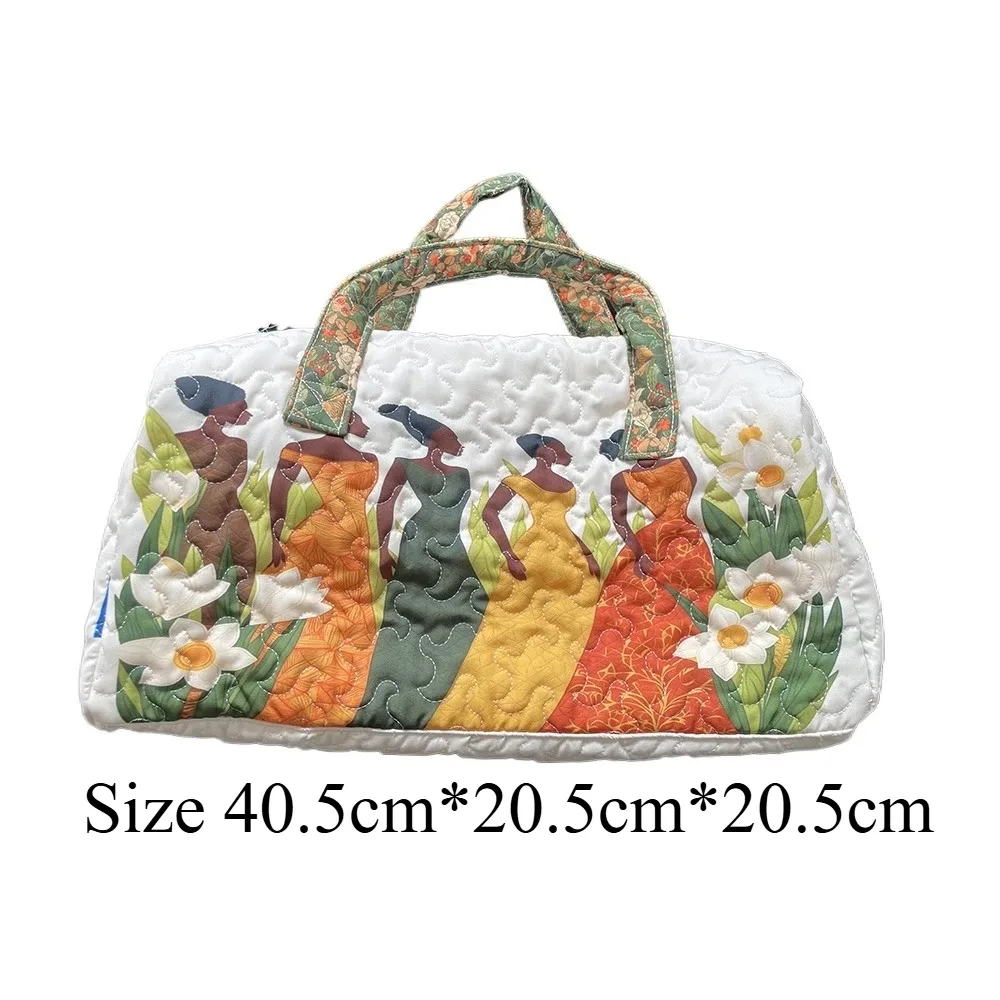 sac de voyage en toile 3d imprimé en relief, silhouette de femme rétro, pop art, élégant, floral, sac de sport, sac de week-end, sac de yoga, sac de nuit
