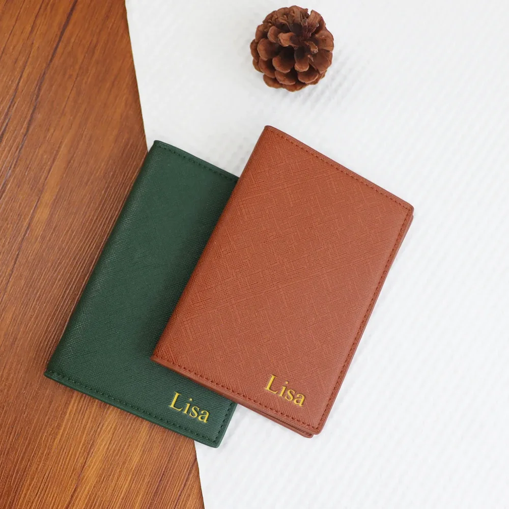 porte-passeport personnalisé en cuir pu avec étui de protection pour carte d'identité, pochette de rangement pour monnaie et cartes bancaires, sac de voyage pour passeport