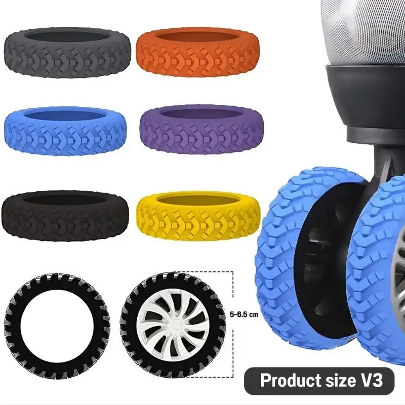housse de protection pour roues de bagages, 8 pièces, housse en silicone silencieuse et accessoires universels de réduction du bruit, texture épaisse en silicone