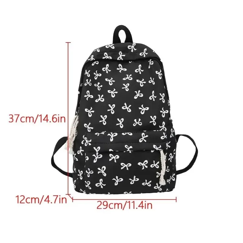 sac à dos pour filles avec nœud, grande capacité, décontracté, idéal pour les voyages, sac à dos multifonctionnel tendance pour l'école, pour enfants, utilisation quotidienne printemps-été.