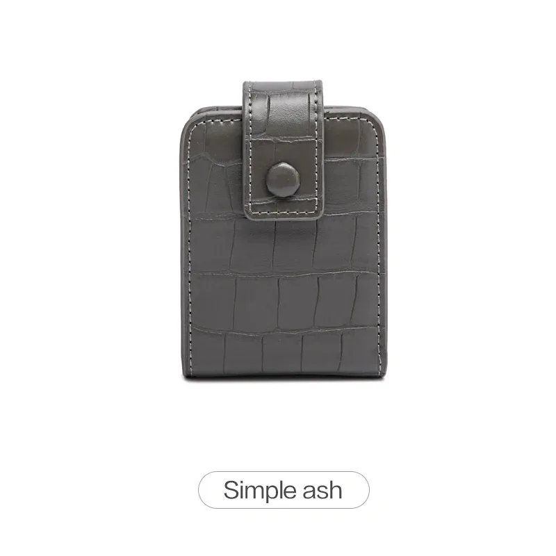 mini sac de rouge à lèvres portable avec miroir, petit sac à cosmétiques minimaliste avec bouton, mallette de rangement de maquillage pour femmes en relief crocodile