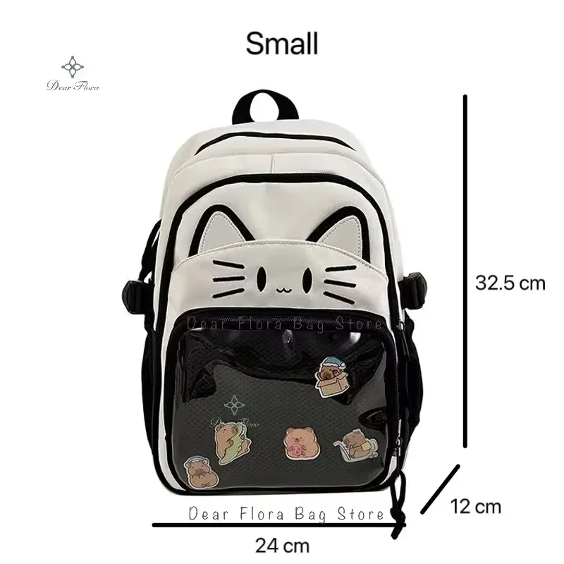 sacs à dos y2k mignons pour filles, grande capacité, décontractés, transparents, à personnaliser, style dessin animé, tendance, pour voyage et école