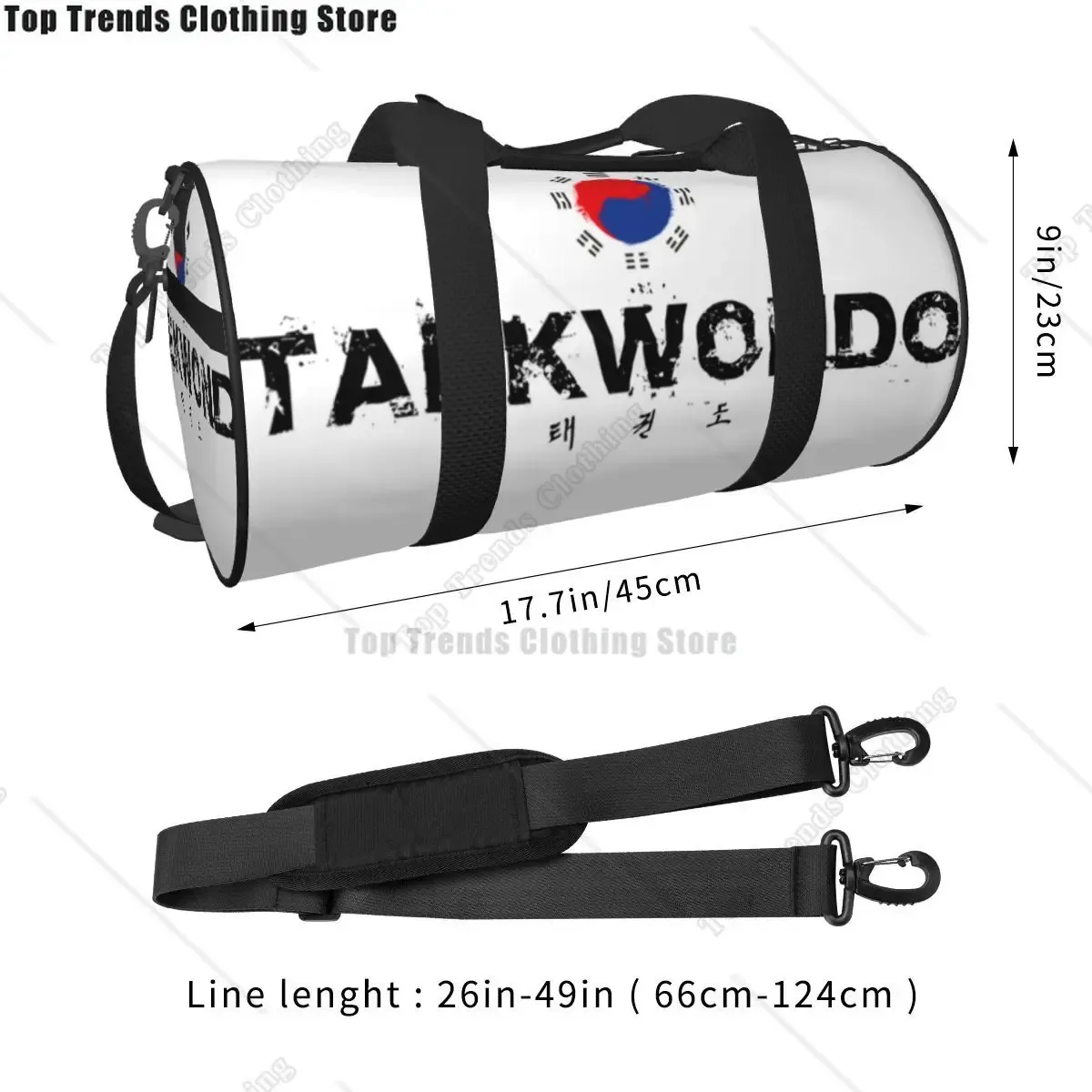 sac de sport coréen taekwondo, sacs de sport de plein air pour arts martiaux, grand sac à main imprimé d'entraînement de voyage, sac de fitness mignon pour couple