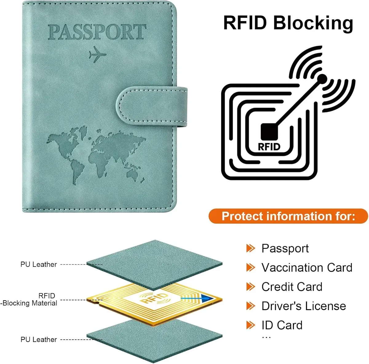 portefeuille de voyage anti-rfid pour femme, organiseur mince tout-en-un pour des voyages internationaux sécurisés