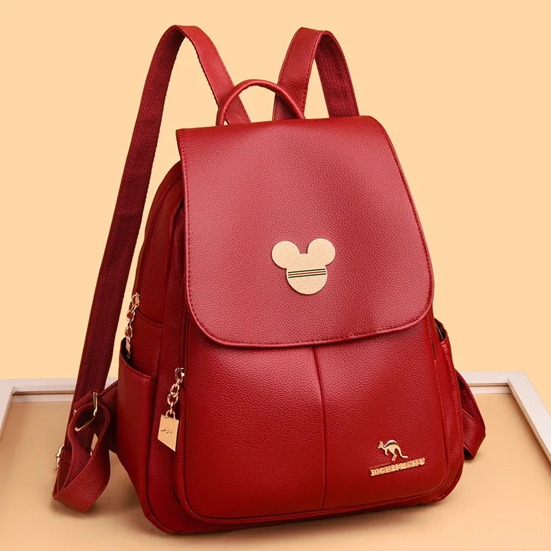 sac à dos antivol en cuir souple de grande capacité pour femme, sac à dos étudiant, designer, haute qualité, simple, mode, lancé