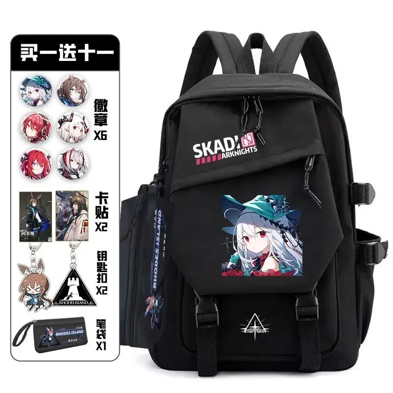 arknight – sac à dos avec douleur, ensemble de badges, sac d'anime, cartable pour adolescents, sac de voyage pour livre d'étudiants, fille et garçon, cosplay