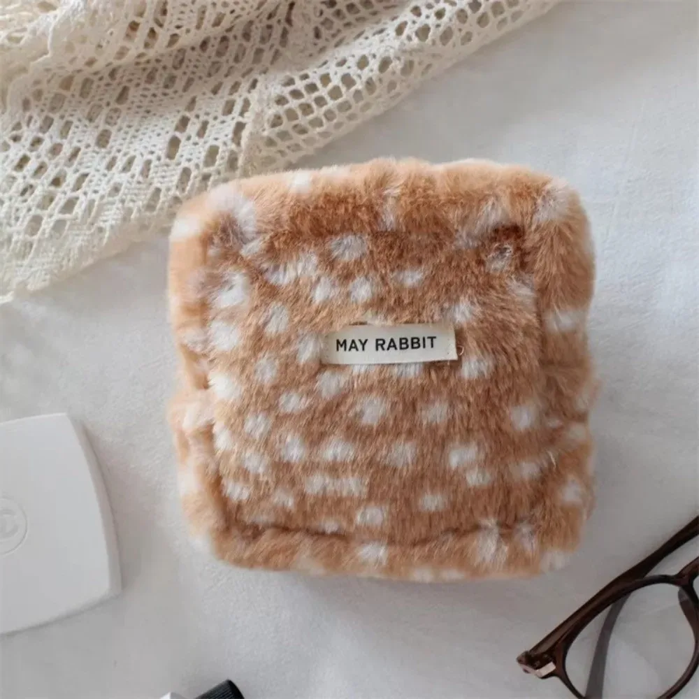 petite trousse de maquillage à la mode, organisateur de voyage de grande capacité, pochette pour serviettes hygiéniques, étui à rouge à lèvres à motif de cerf pour femmes en voyage