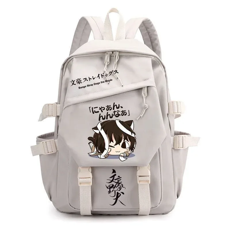 sac à dos anime bungo stray dogs cartoon, cartable pour adolescents, cartable pour hommes et femmes, mode cosplay, ordinateur portable, voyage en plein air, mochila