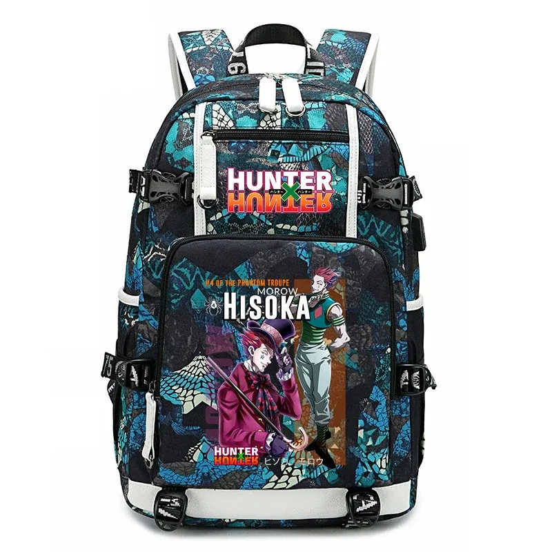 sac à dos imprimé hunter x hunter, grande capacité, pour étudiants, enfants, adolescents, voyage scolaire, sac à dos de voyage