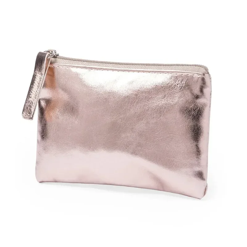 porte-monnaie en cuir verni avec fermeture éclair, couleur or rose argent, sac de rangement ultra-fin pour cartes et clés, mini portefeuille, cadeaux pour filles, nouvelle collection