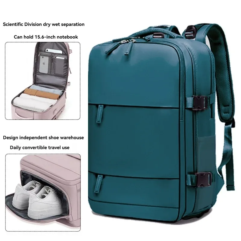 sac à dos grande capacité pour femme, séparation sec/humide, sacoche pour ordinateur portable, sac à dos multifonctionnel imperméable