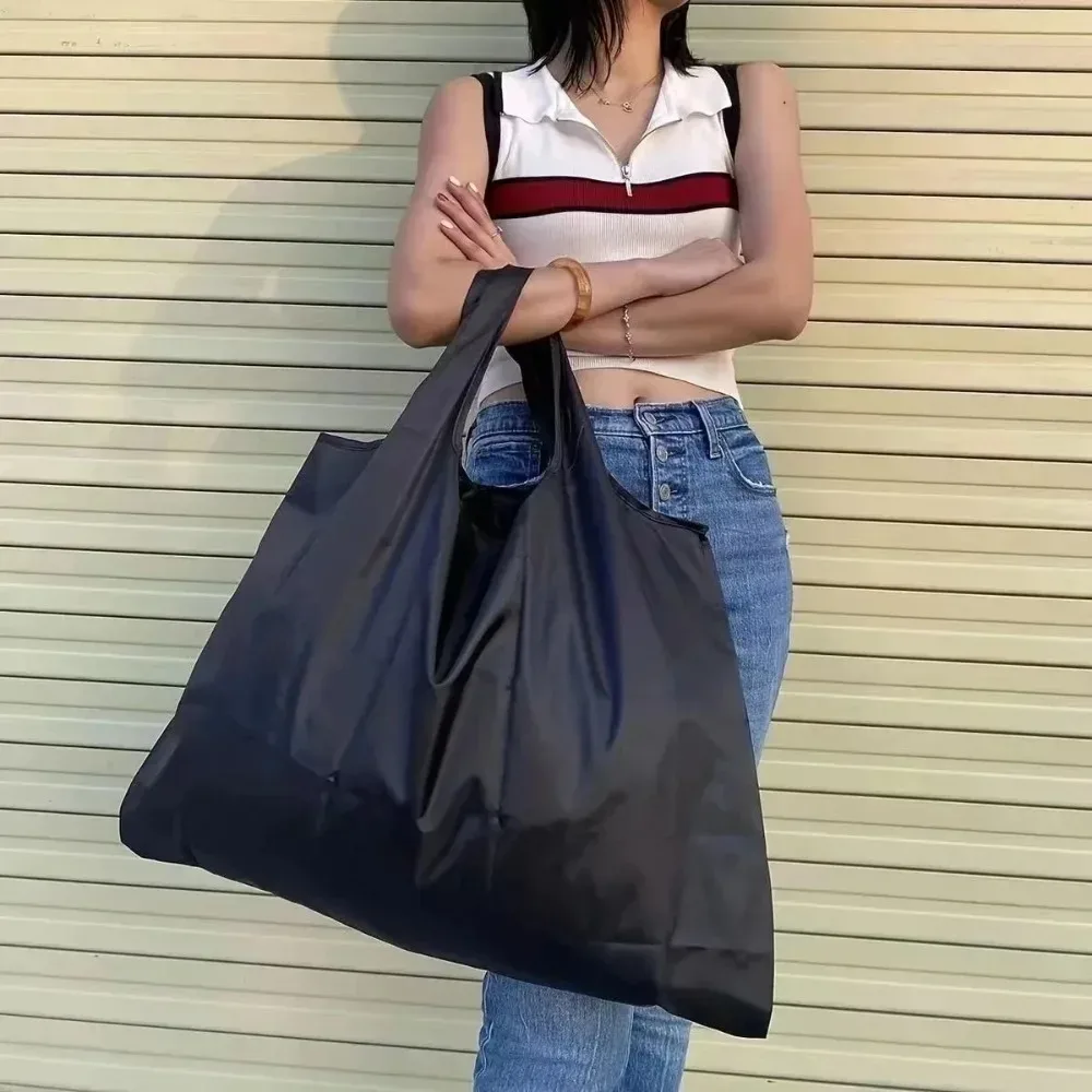 sacs de courses réutilisables extra larges, lavables, en nylon résistant, pliables, imperméables, écologiques, sacs de voyage, pochette de rangement