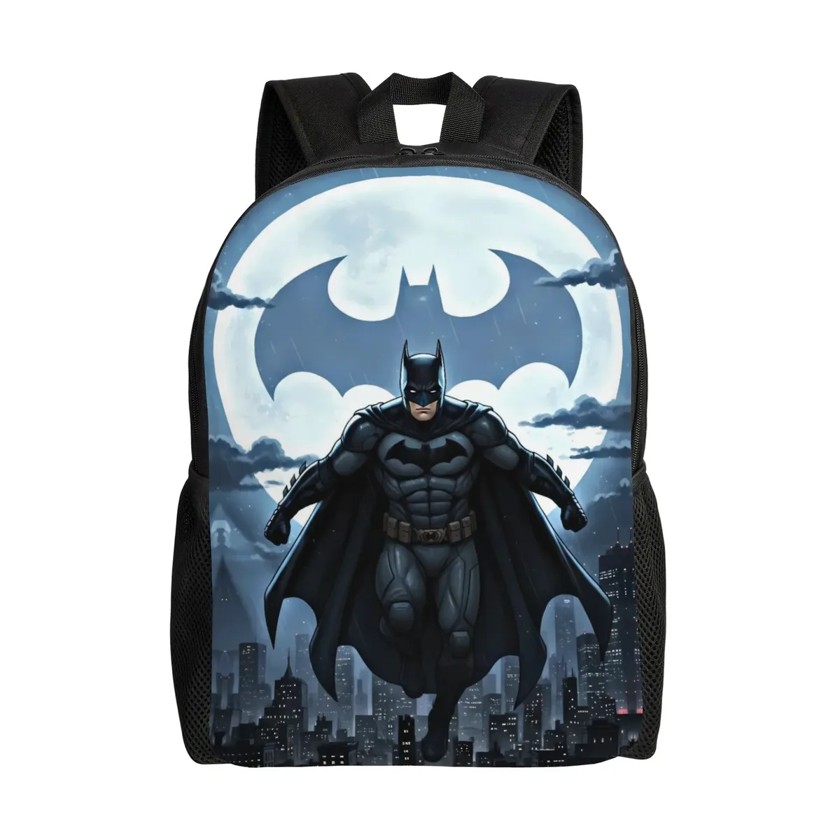 sac à dos de dessin animé b-batmans pour jeunes, sacs à dos à motif imprimé en 3d, style polyester, sacs d'école secondaire, sac à dos de randonnée personnalisé