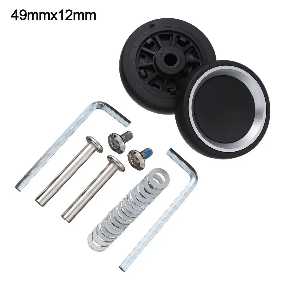 kit de réparation d'essieux silencieux durables avec vis, roues de bagage de voyage, pièces de valise, essieux de 40mm, 43mm, 54mm, 60mm, 64mm, 70mm