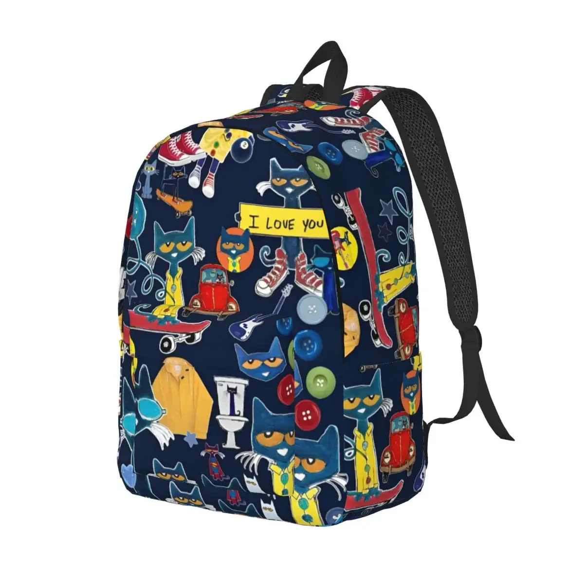 Pete le chat j'aime mes chaussures sac à dos classique cadeau lycée randonnée voyage sac à dos pour hommes femmes ordinateur portable sacs en toile