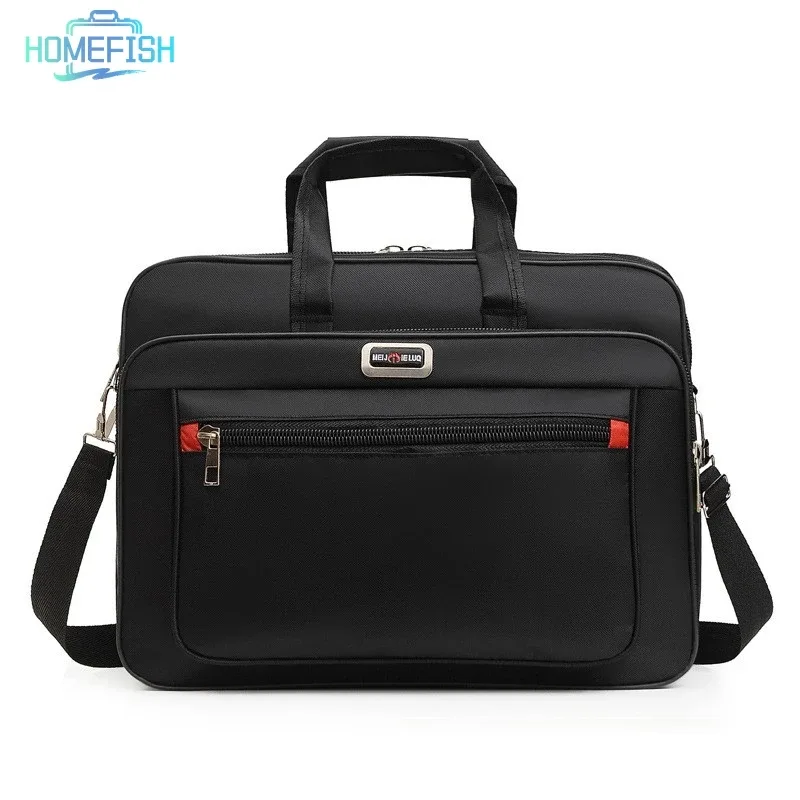 Sac à main d'affaires portable multi-poches HOMEFISH pour hommes, sacoche à bandoulière polyvalente de grande capacité pour le travail quotidien et les occasions décontractées