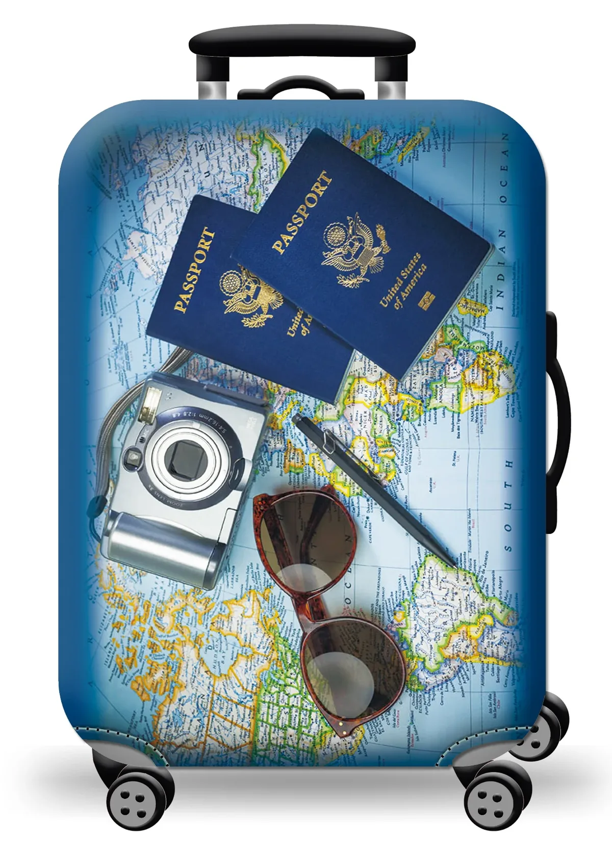 housse de protection pour bagages en tissu extensible, étui anti-poussière pour bagages, adapté à la valise de 18 à 32 pouces, organisateur de voyage
