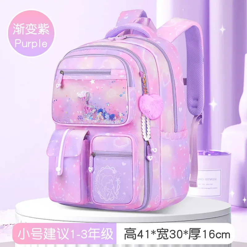sac à dos pour enfants d'école primaire avec plusieurs poches, réduction de la charge, avec pendentif