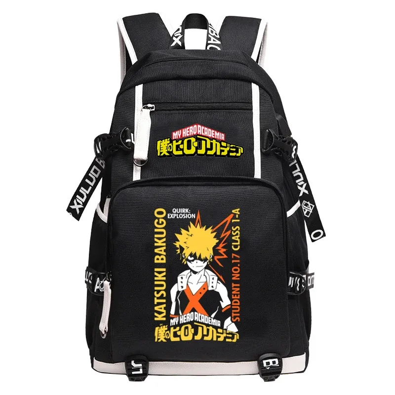 grand sac à dos anime oxford pour adolescentes, sac de voyage étanche, sac à dos bakugou katsuki pour hommes