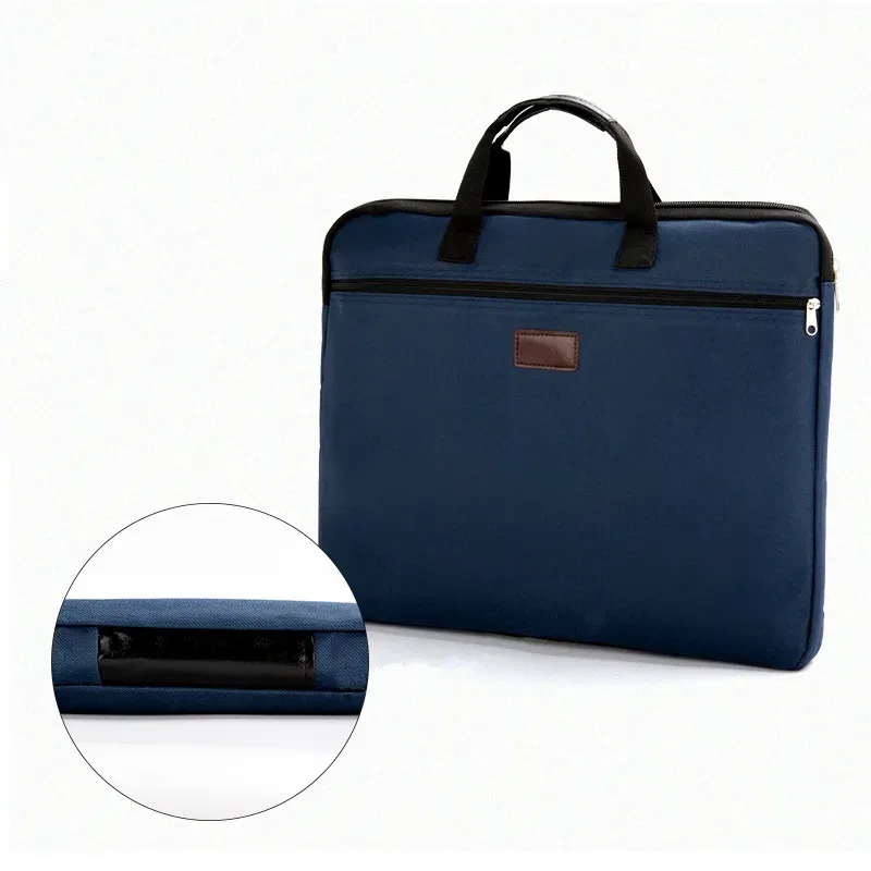 Sac à documents portable en toile A4, sac de bureau à fermeture éclair, grande capacité, sac à main pour hommes et femmes, sac multi-couches pour documents, mallette de réunion