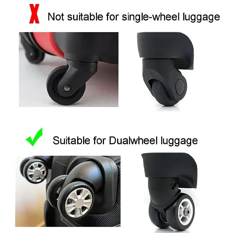 4/8 pièces protège-roues en caoutchouc pour valise, housse de protection pour roulettes de trolley, accessoire de protection silencieuse pour roues de bagages