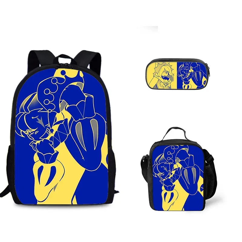 jeu de biscuits sac à dos étudiant ensemble de trois pièces ombre lait cookie périphérique sac à dos pour enfants sac de repas ensemble de trousse à crayons