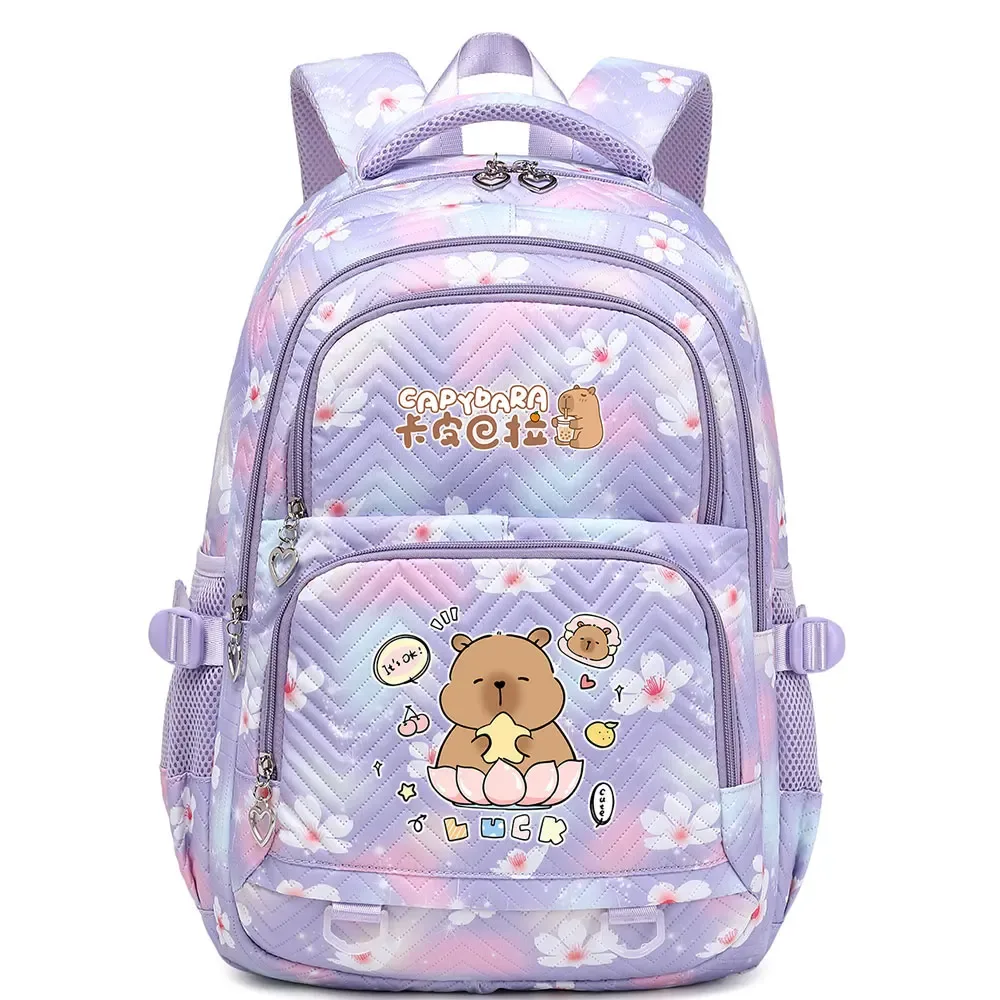 mignon capybara étudiant sac à dos étanche filles enfants retour à l'école livre sacs adolescents cartables femmes voyage sac à dos mochila