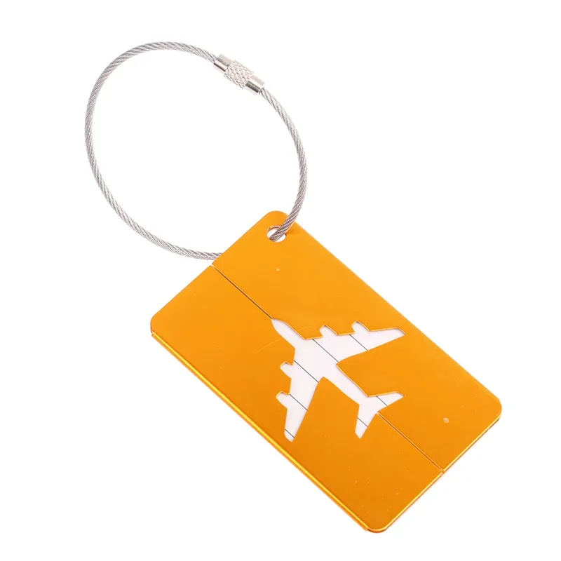 étiquettes de bagage de voyage en alliage, porte-étiquette d'adresse de valise, étiquettes de nom de bagage en métal, accessoires d'infraction, 1pc
