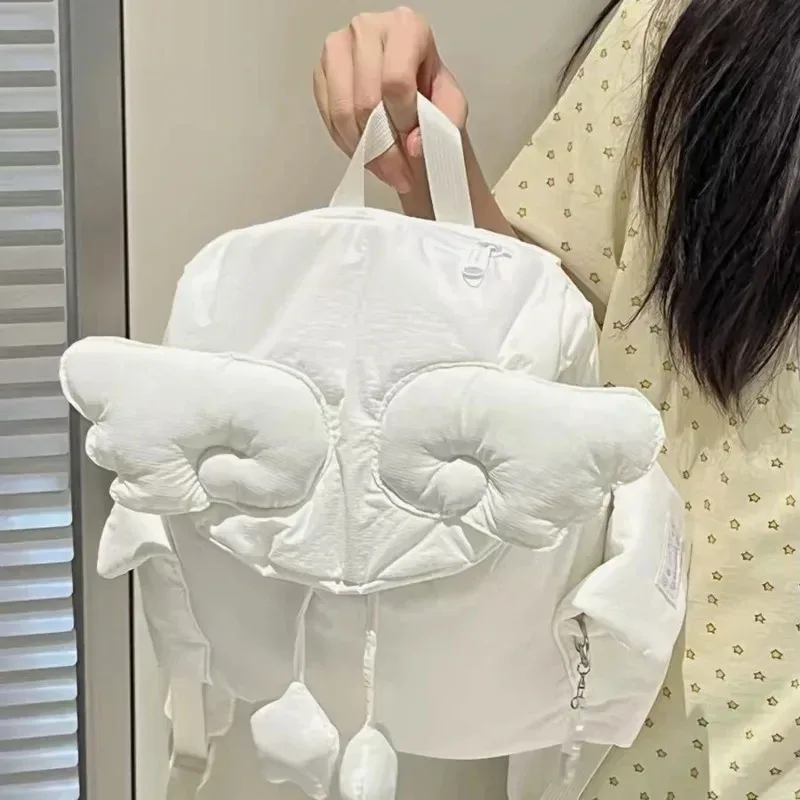 sac à dos ailes d'ange portable léger mignon pour écolières, sac à bandoulière kawaii, sac de voyage décontracté à la mode, cadeau pour adolescentes