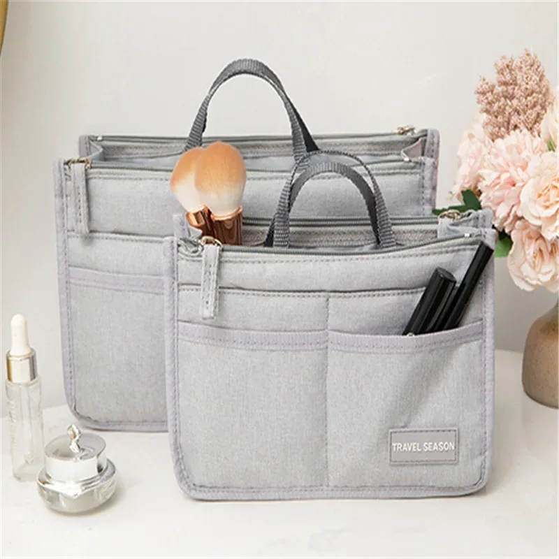 Insérer sac organisateur maquillage sac à main organisateur voyage sac à main intérieur Portable sacs à cosmétiques femmes fourre-tout adapté diverses marques sacs
