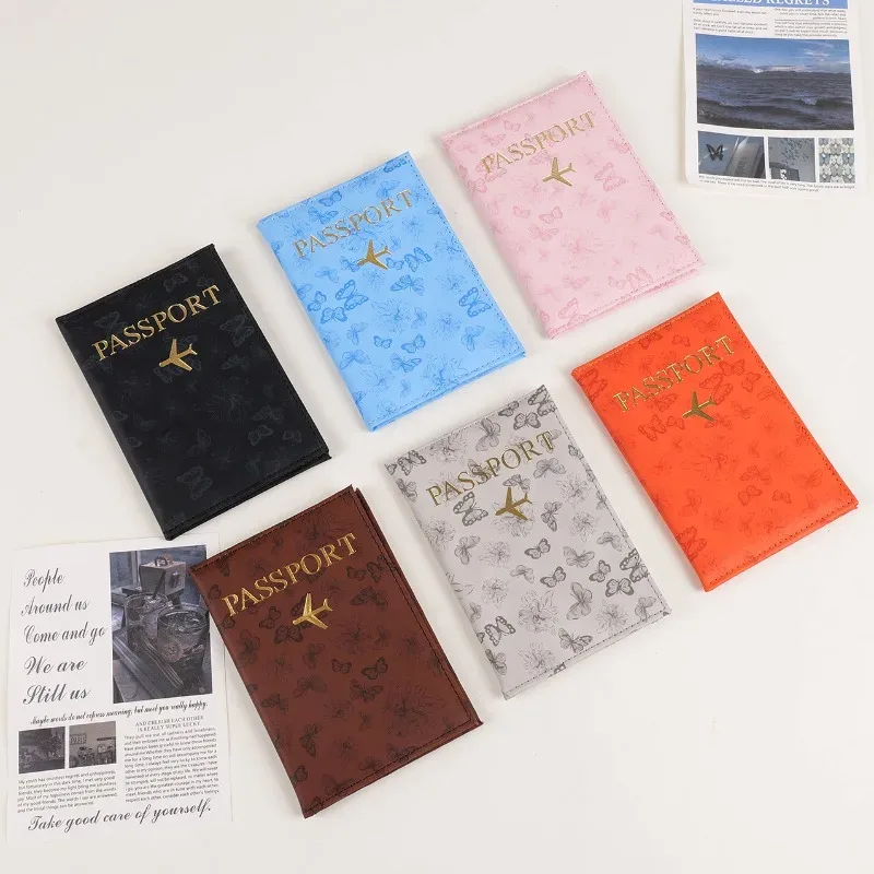 housse de protection pour passeport de voyage, porte-passeport, portefeuille, cadeau, étui pour cartes en cuir pu, sacs de rangement unisexes pour cartes