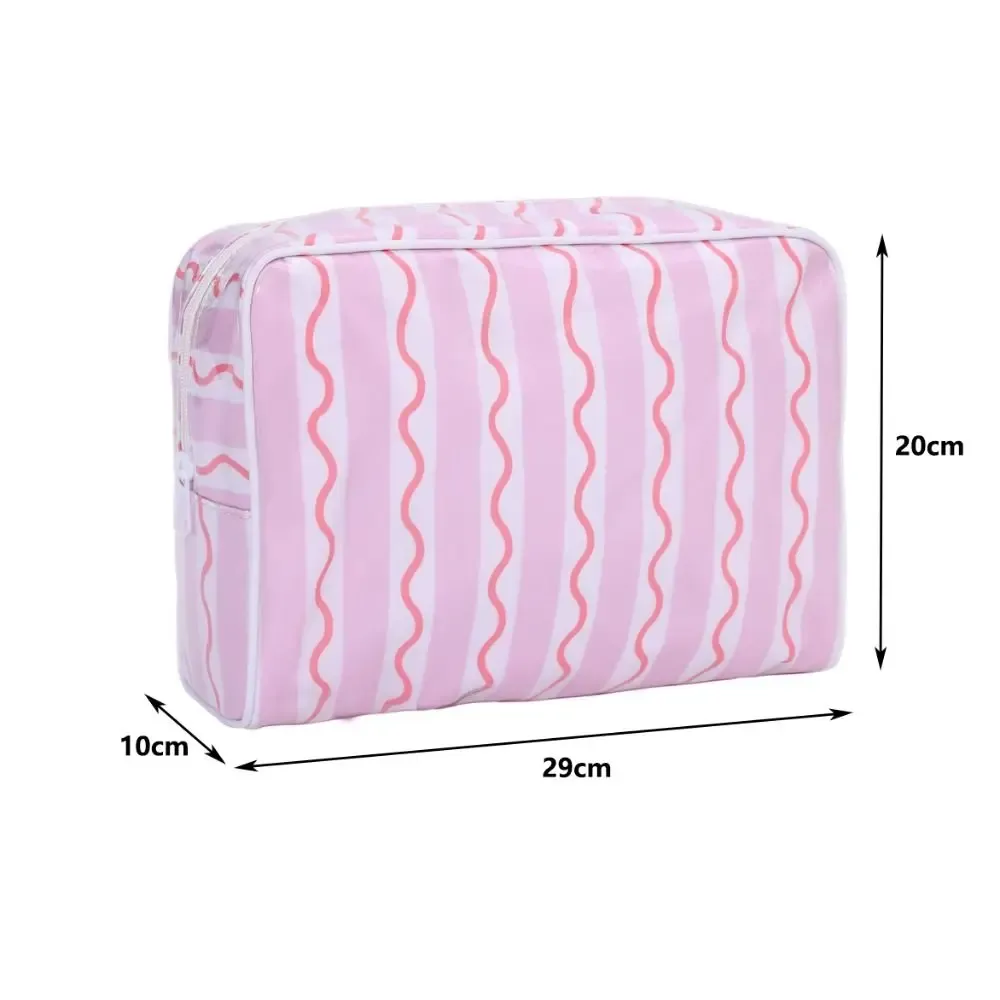 sac cosmétique en polyester pvc, sac de rangement cosmétique imperméable à double couche, grande capacité, organiseur de maquillage imprimé en couleur