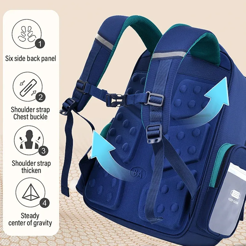 sac à dos d'école primaire pour garçon et fille, cartable de dessin animé pour écolier de 1 à 6 ans, nouvelle collection