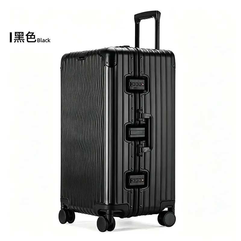 valise de voyage épaisse tout en aluminium de grande capacité de 32 pouces, cabine de voyage, valise en métal de 20 à 32 pouces, serrure douanière tsa
