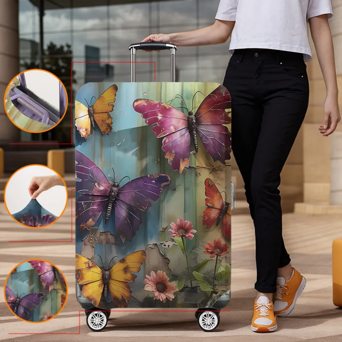 housse de protection pour bagages, élastique, imperméable, anti-poussière, pour valise de 18 à 32 pouces, accessoires de voyage