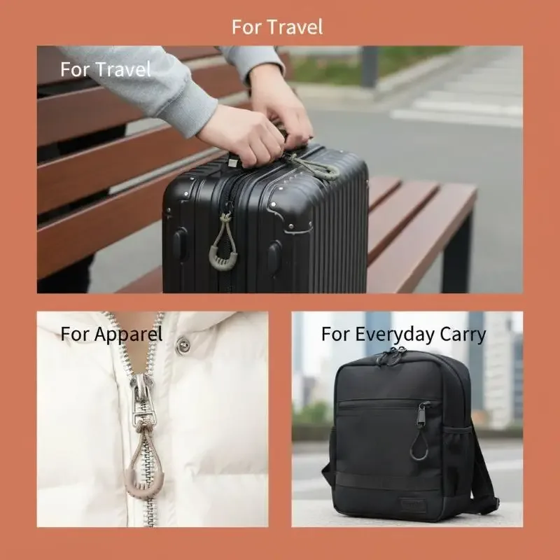 lot de 5 tirettes de fermeture éclair de remplacement faciles à installer, résistantes à l'usure, kit de réparation universel pour bagages, sacs à dos, tentes, sacs à main