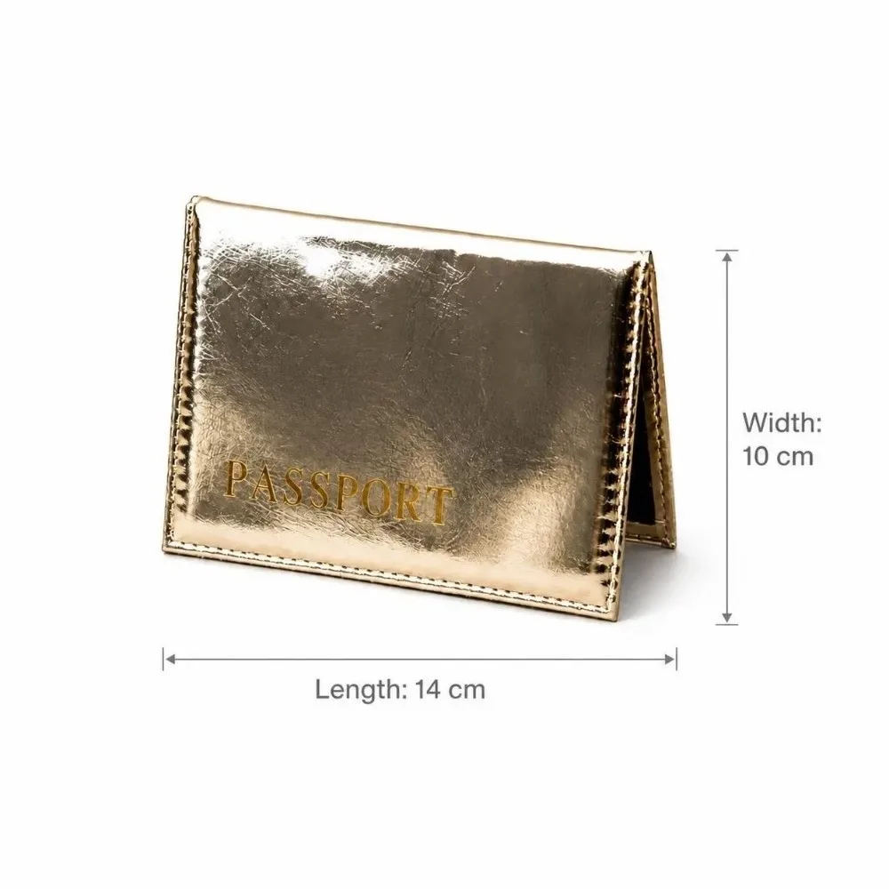 porte-passeport en cuir pu tendance, brillant, imperméable, multifonctionnel, portable, pour les voyages