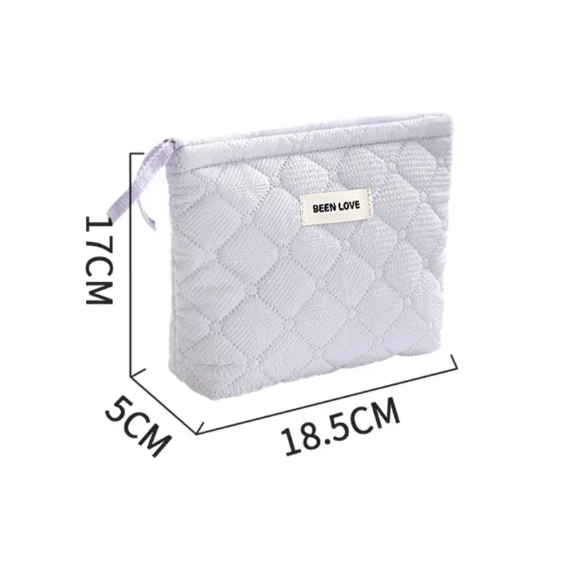 trousse de maquillage matelassurera en coton pour femme, grands sacs à fleurs, poudres cosmétiques mignonnes, sac de rangement d'articles de toilette de voyage