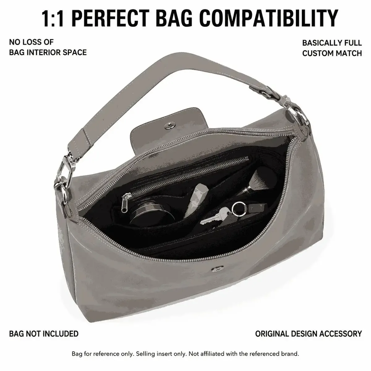 organisateur de sac à main en feutre, doublure de sac sur mesure pour un rangement quotidien, compatible avec longchamp le pliage xtra hobo m l xl