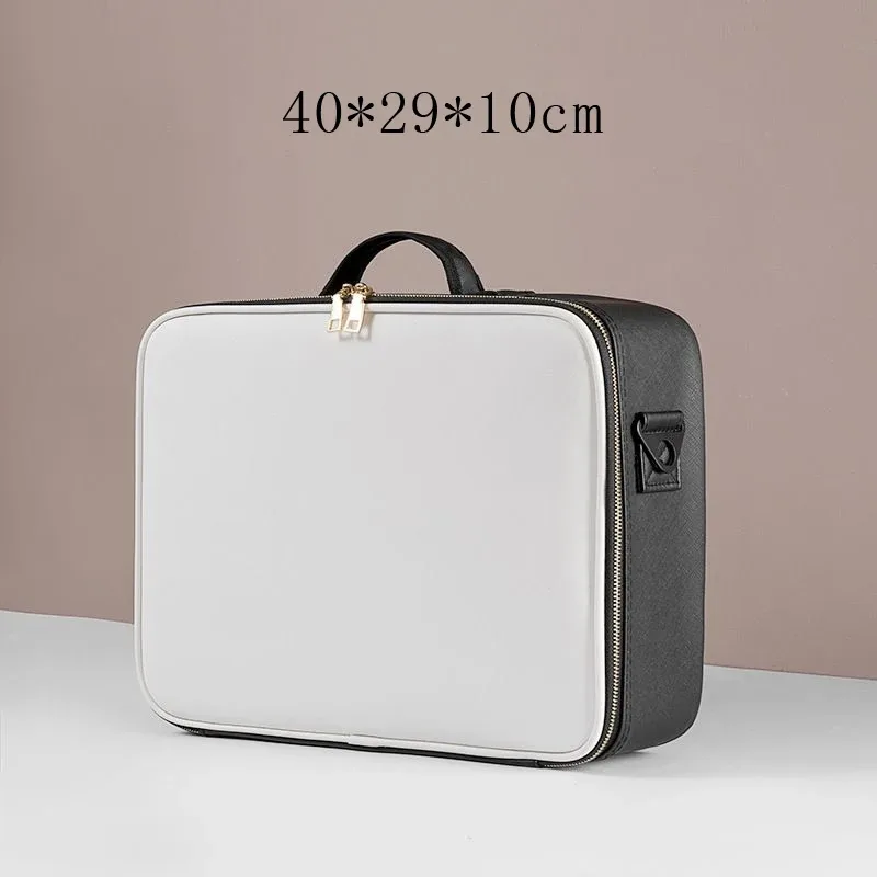 sac à cosmétiques en cuir pu imperméable, sac de rangement professionnel de grande capacité, sac à main de maquillage, trousse de toilette de voyage pour femmes