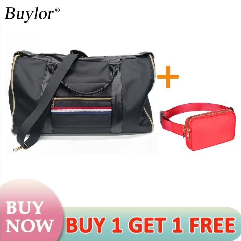 buylor lot de 2 sacs pliables pour costumes, grande capacité, sac de voyage avec pochette à chaussures, sac à main imperméable pour femme, sac de sport extérieur
