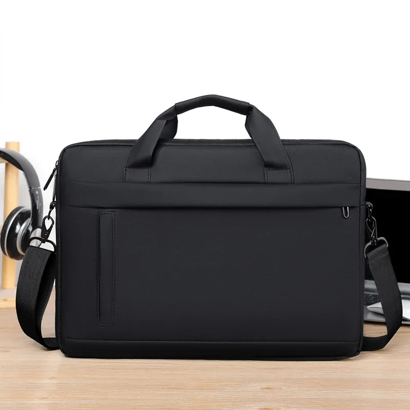 Sac fourre-tout pour ordinateur portable, mallette d'affaires, bretelles réglables, fermeture à glissière – Parfait pour l'école, le bureau et les déplacements quotidiens.