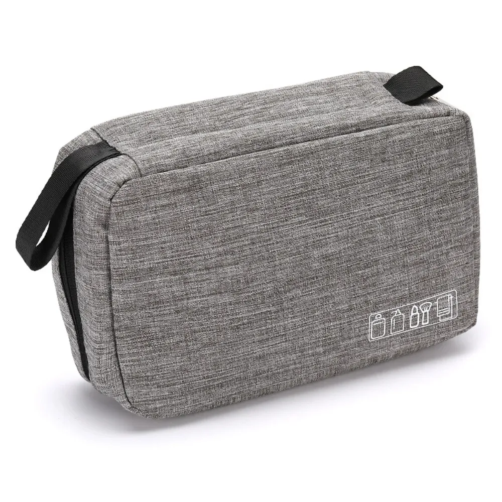 trousse de toilette pour homme en tissu oxford, résistante à l'eau, à suspendre, avec plusieurs compartiments et poignée robuste
