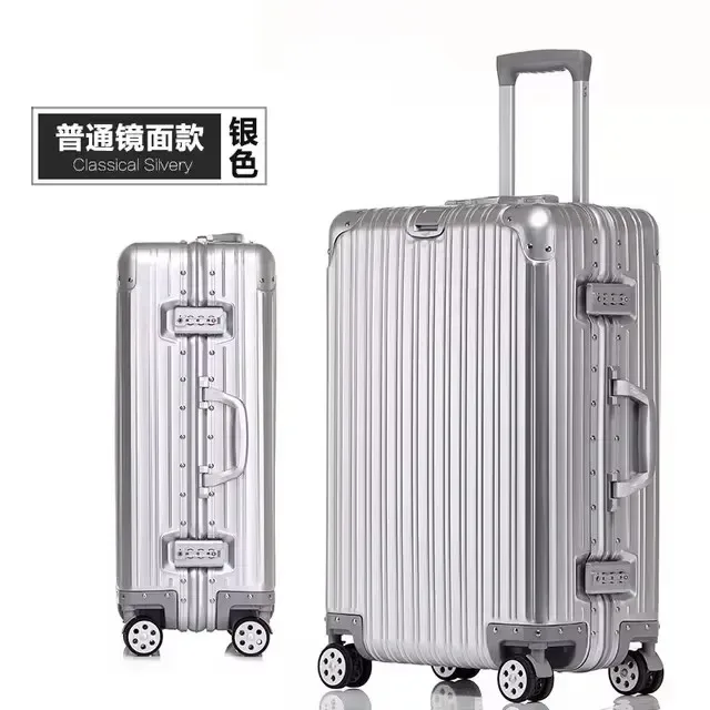 valises en alliage d'aluminium et de magnésium 100%, bagages légers spinner de 20/24/26/29 pouces, serrure tsa, sac de voyage durable