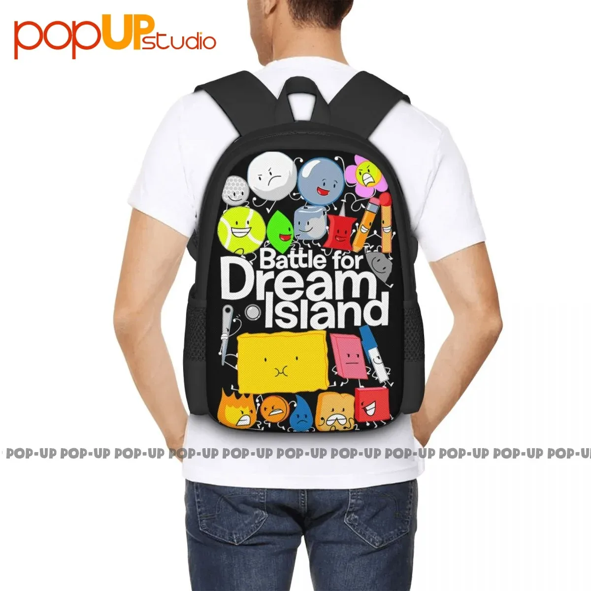 bfdi affiche bataille pour dream island sac à dos grande capacité sac à provisions créatif chaud sac de sport scolaire